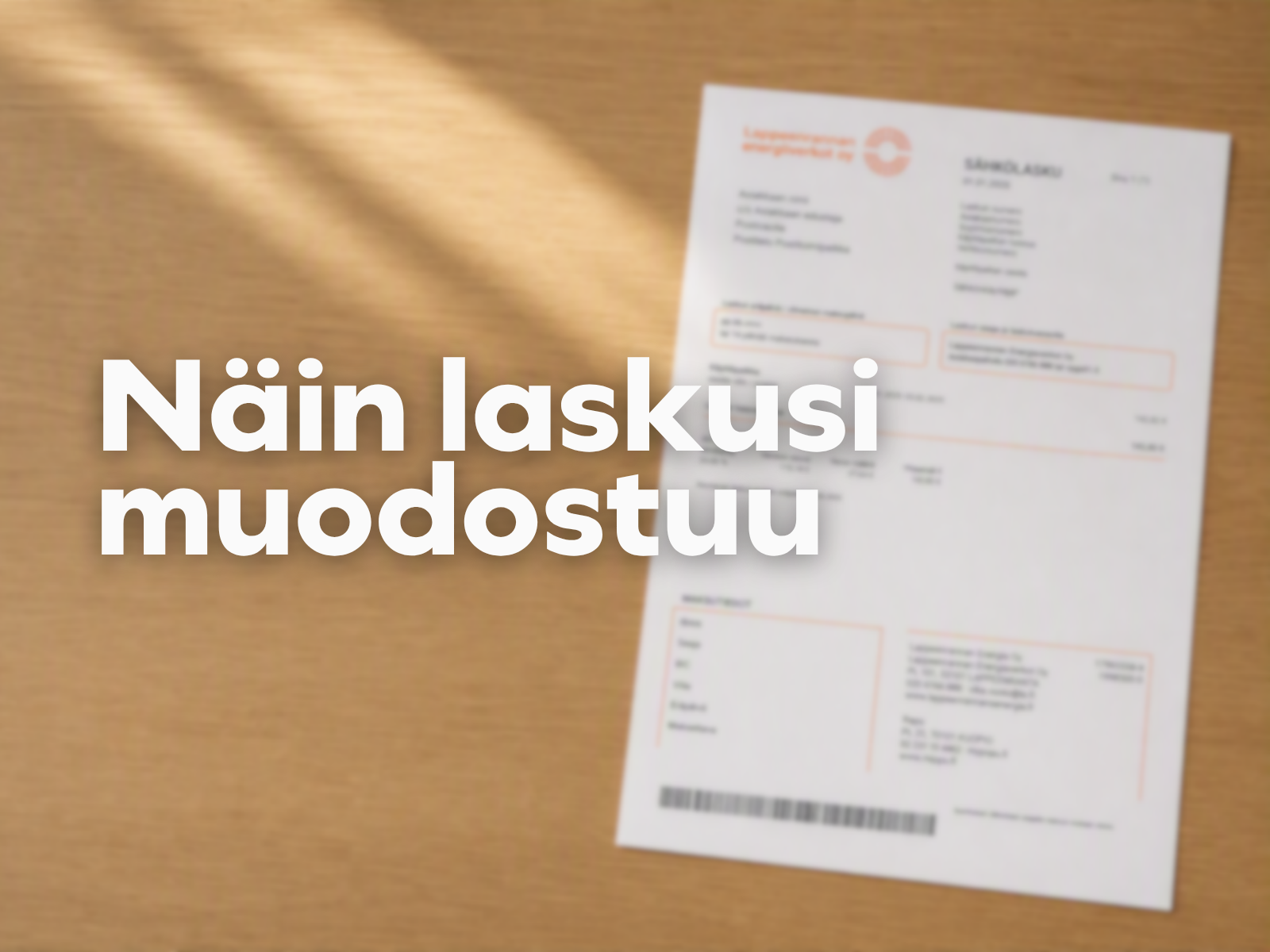 Näin laskusi muodostuu